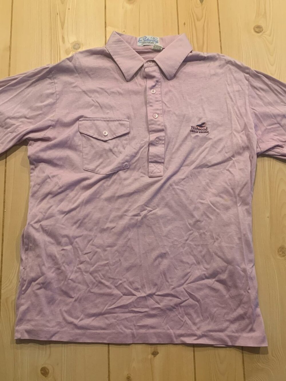 Vintage 80s Pickering Birdwood University of Virginia Golf Polo Shirt Size L